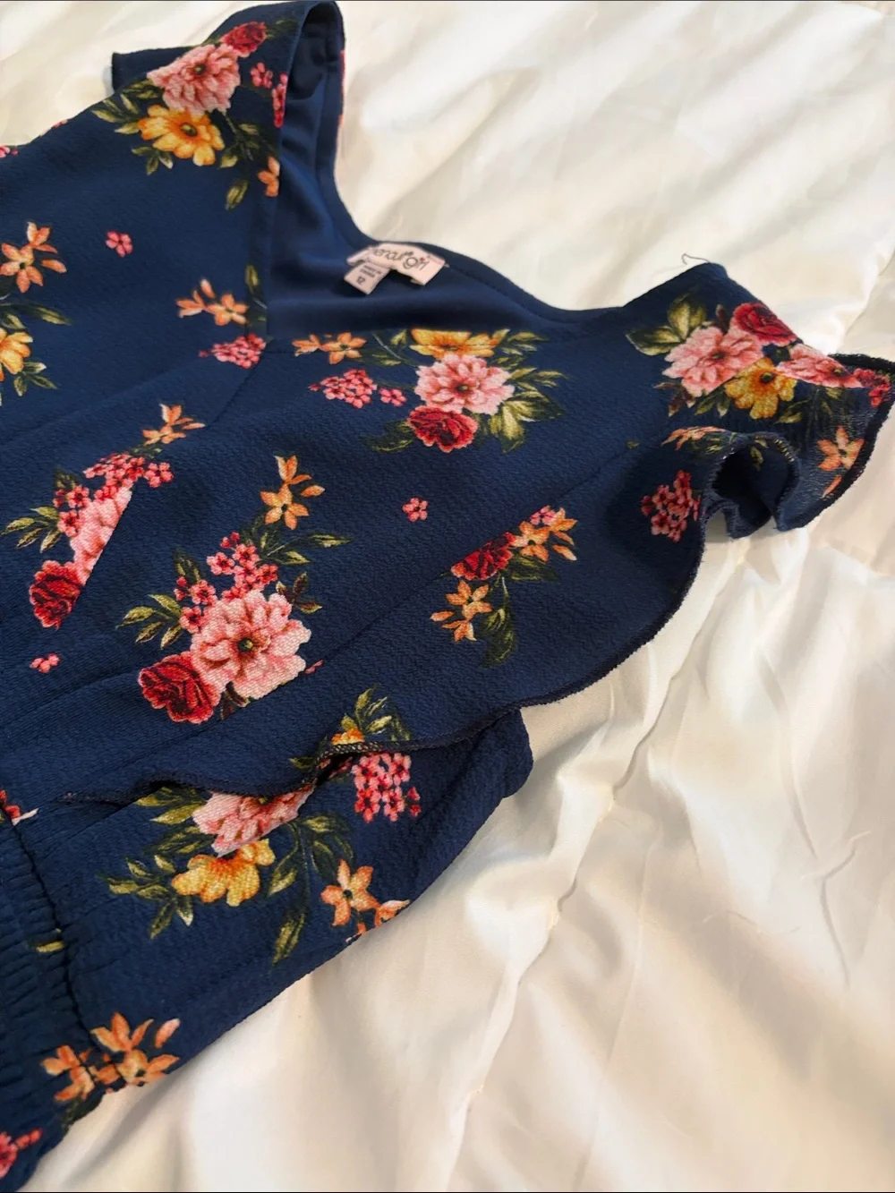 Chenault Girl navy maxi dress with floral design - Size 12 - Picture 4 of 9
